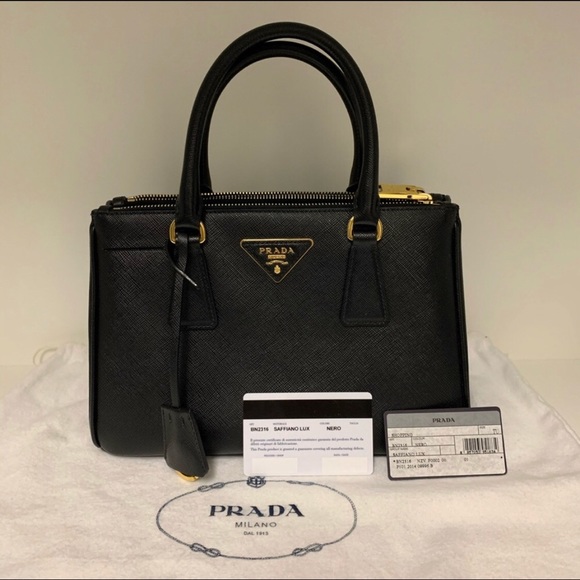 Prada Handbags - Prada Saffiano Lux Small Double-Zip Tote
